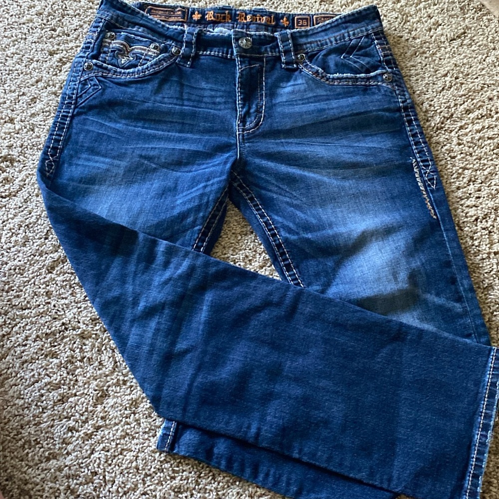 Gently Worn Men’s Rock Revival Jeans, 36 Charlot/straight